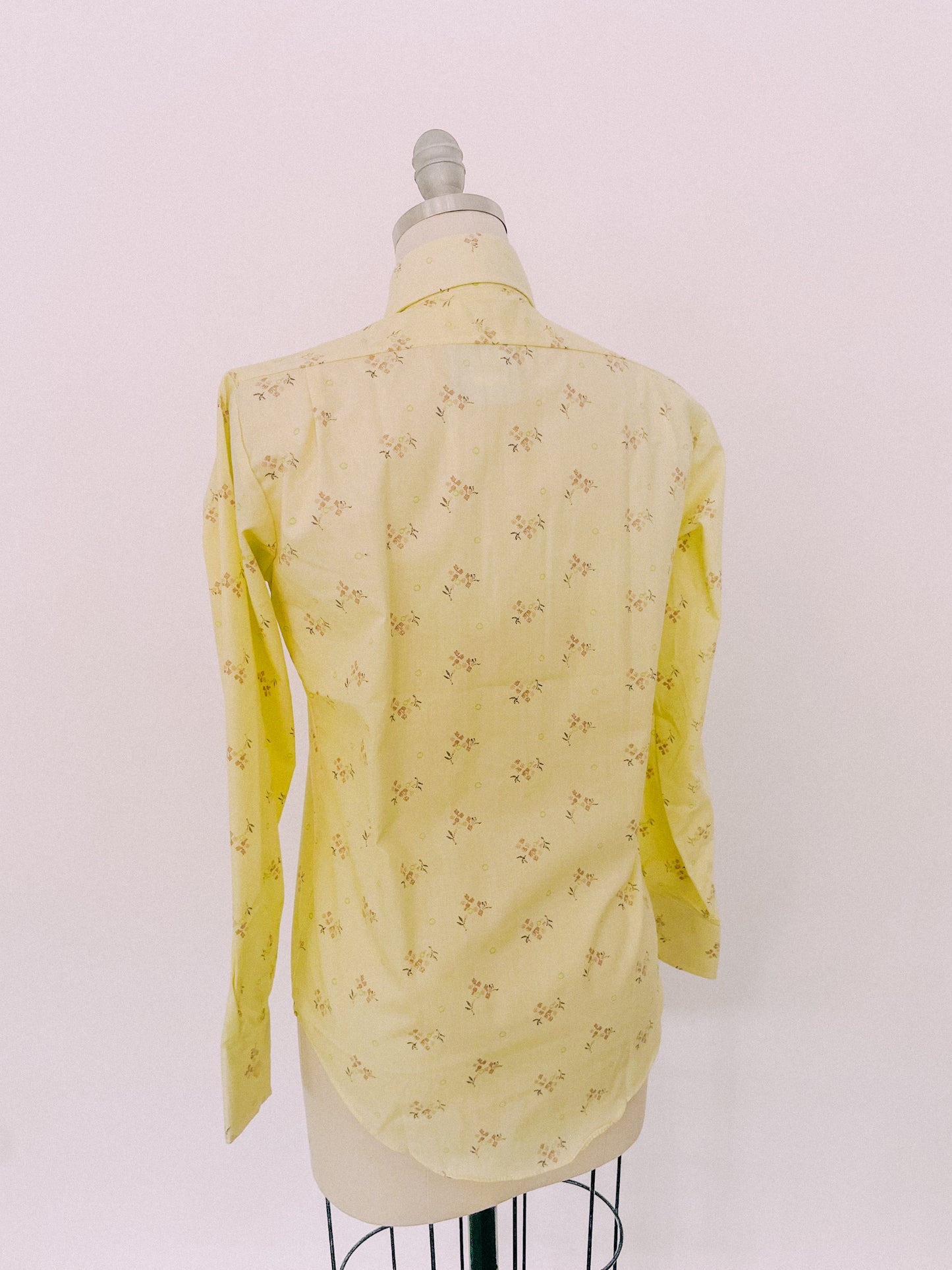 1970s Pale Yellow Button-Up Shirt