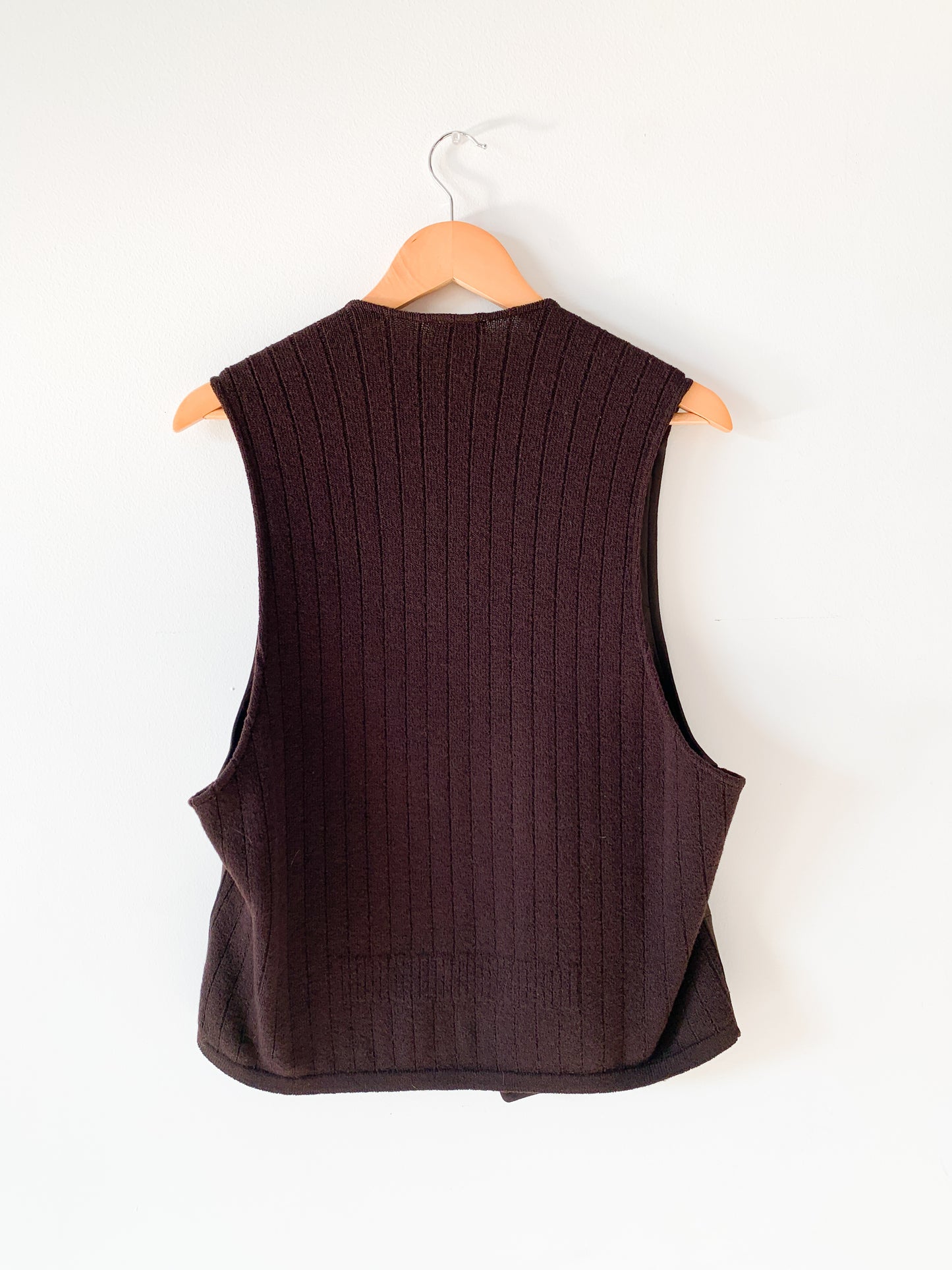 Designer Brown Wool Vest