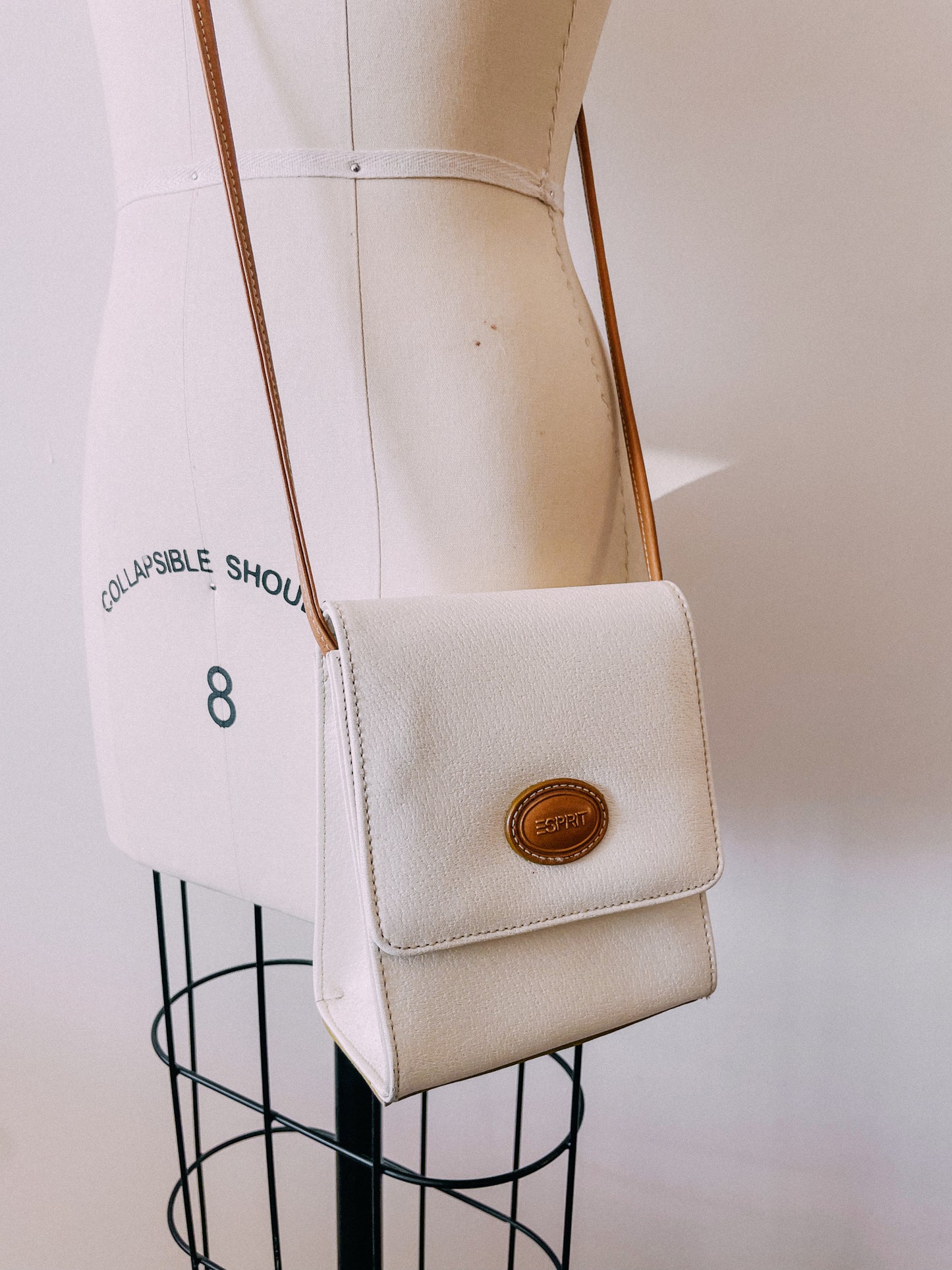 1990s Cream Mini Crossbody Bag