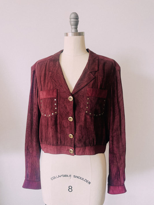 1980s Burgundy Sheer Jacket