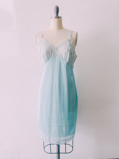 1960s Light Blue Slip Dress