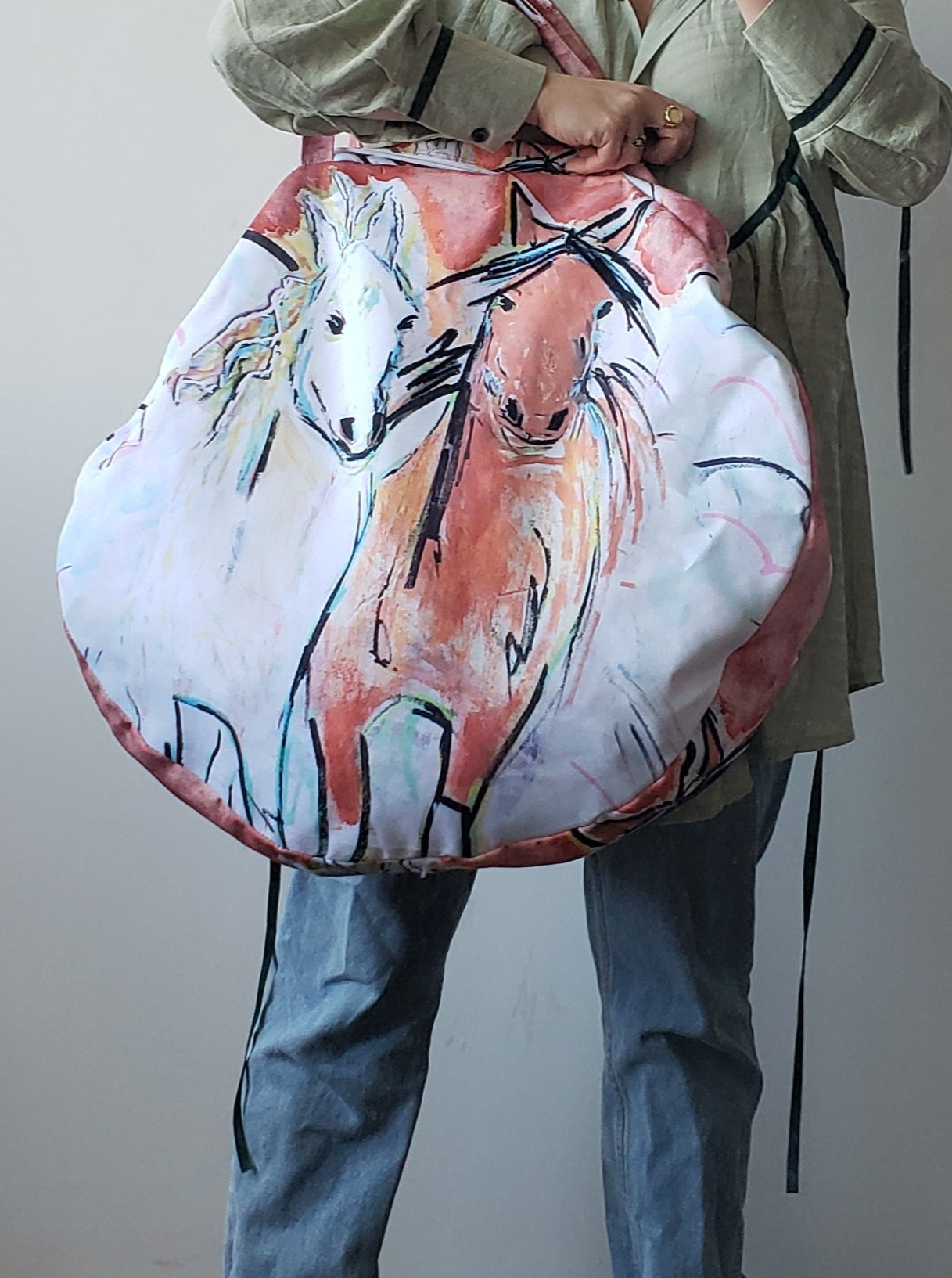 "Wild Horses" Giant Circle Tote