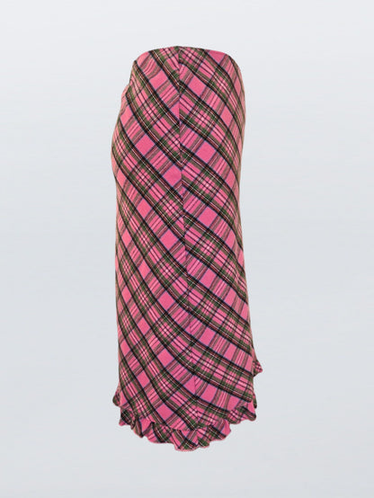 midi plaid skirt