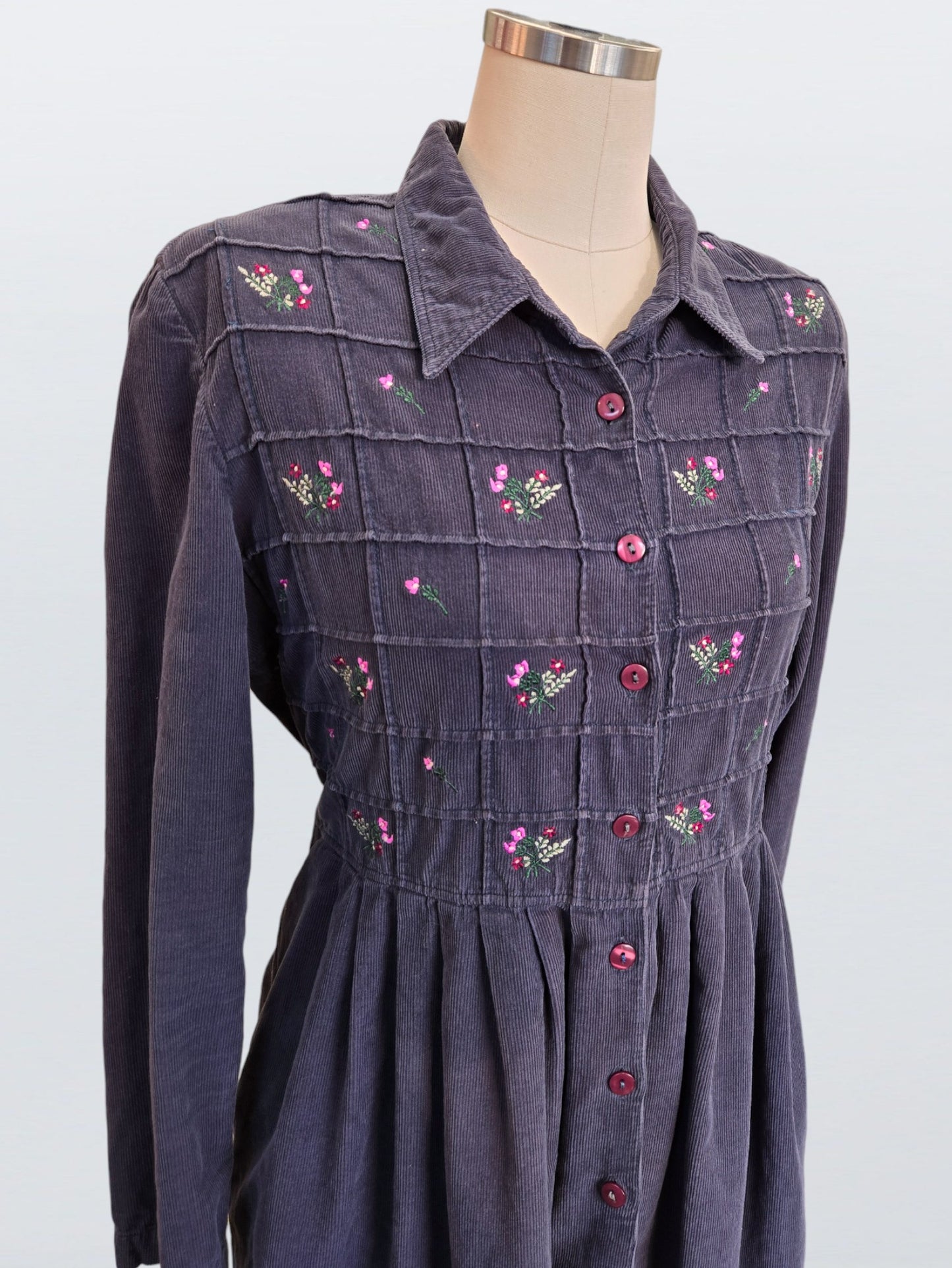 90s Karin Stevens corduroy dress