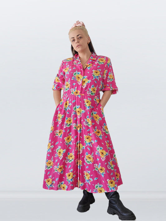 80s Colorayons floral dress