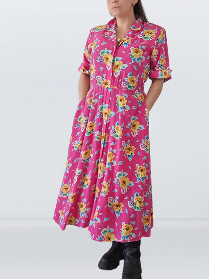 80s Colorayons floral dress