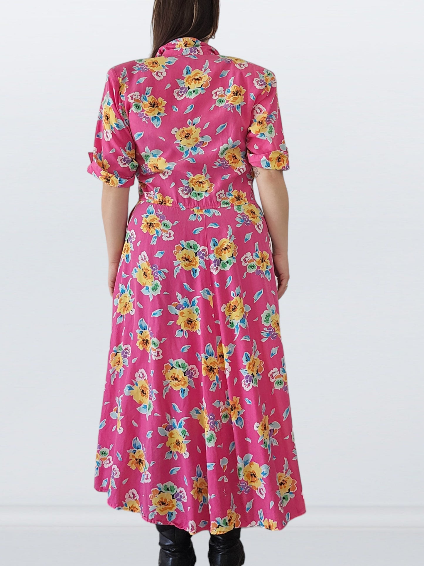 80s Colorayons floral dress