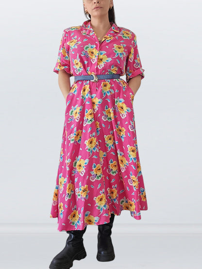 80s Colorayons floral dress