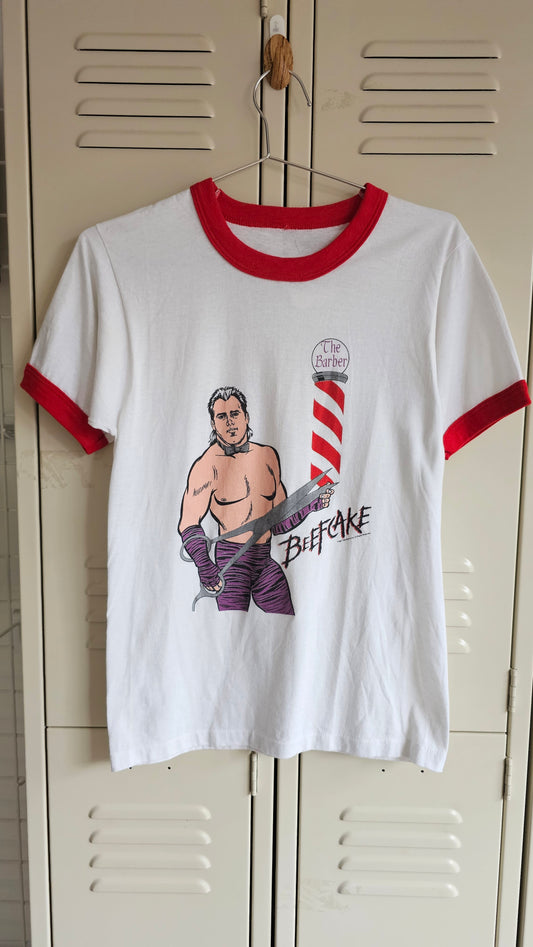 80's The Barber Wrestling Ringer Tee