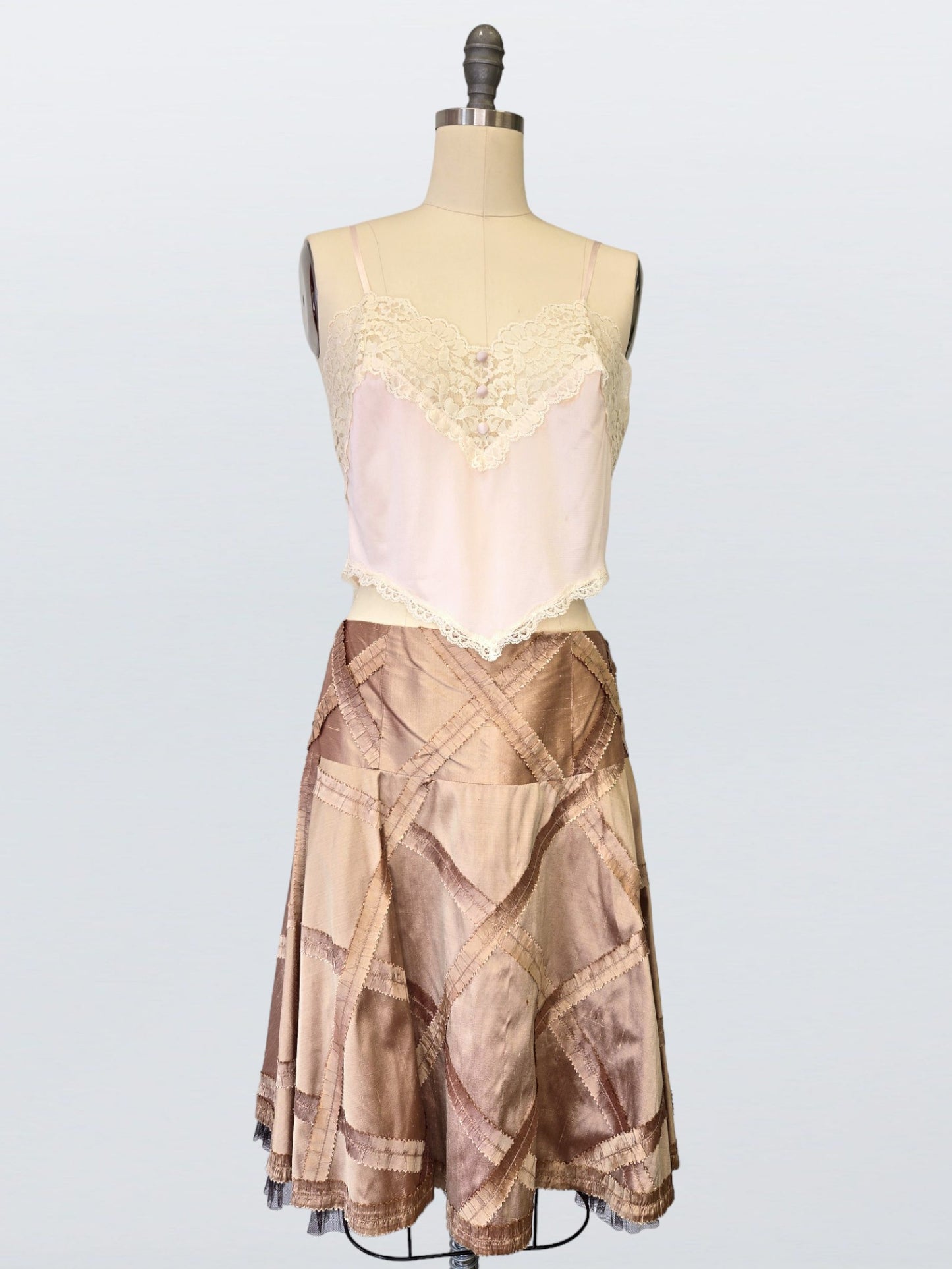 Gold Silk Midi skirt