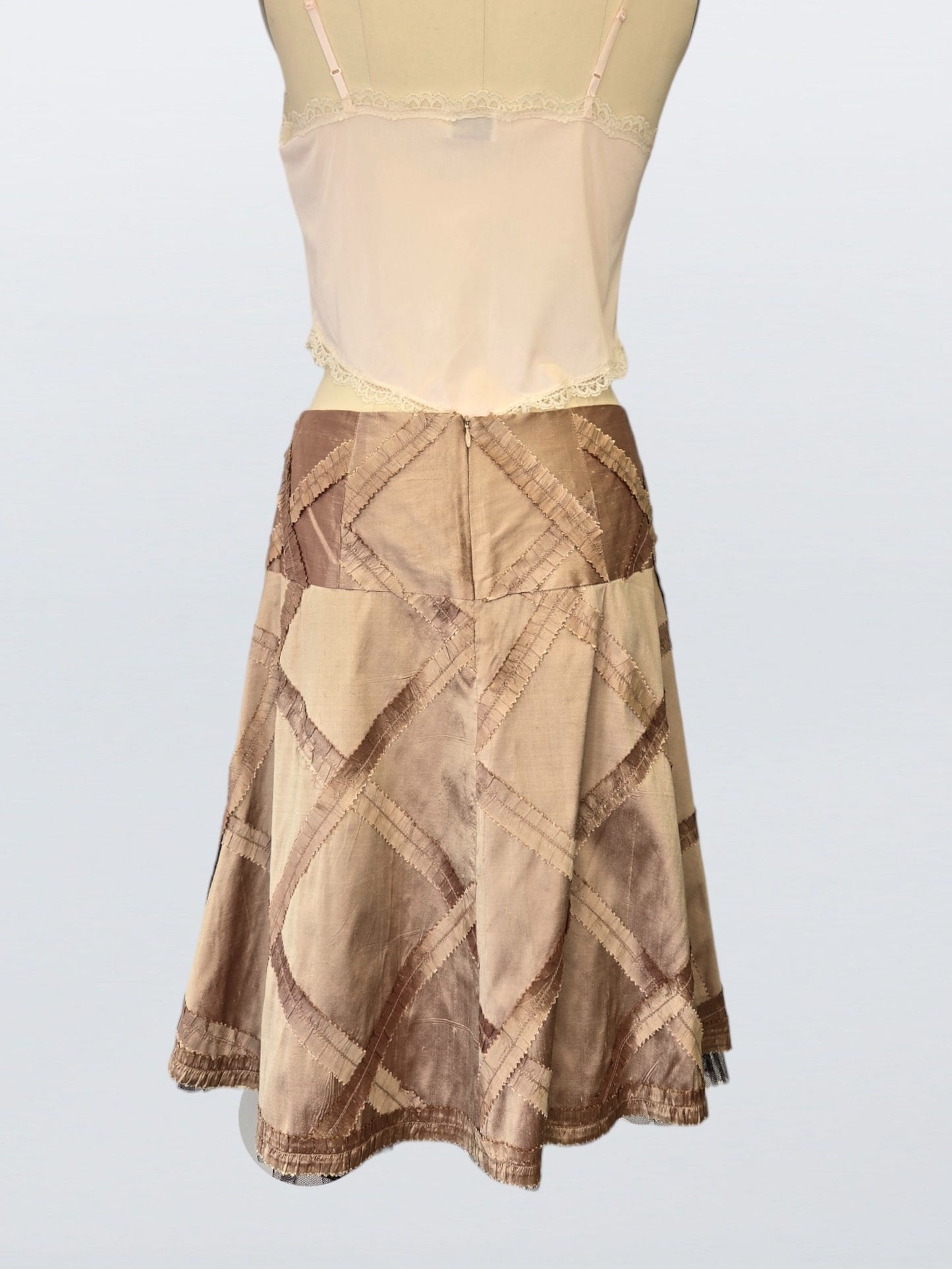 Gold Silk Midi skirt