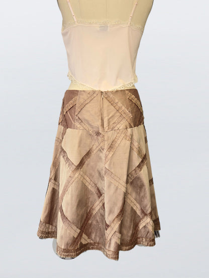 Gold Silk Midi skirt