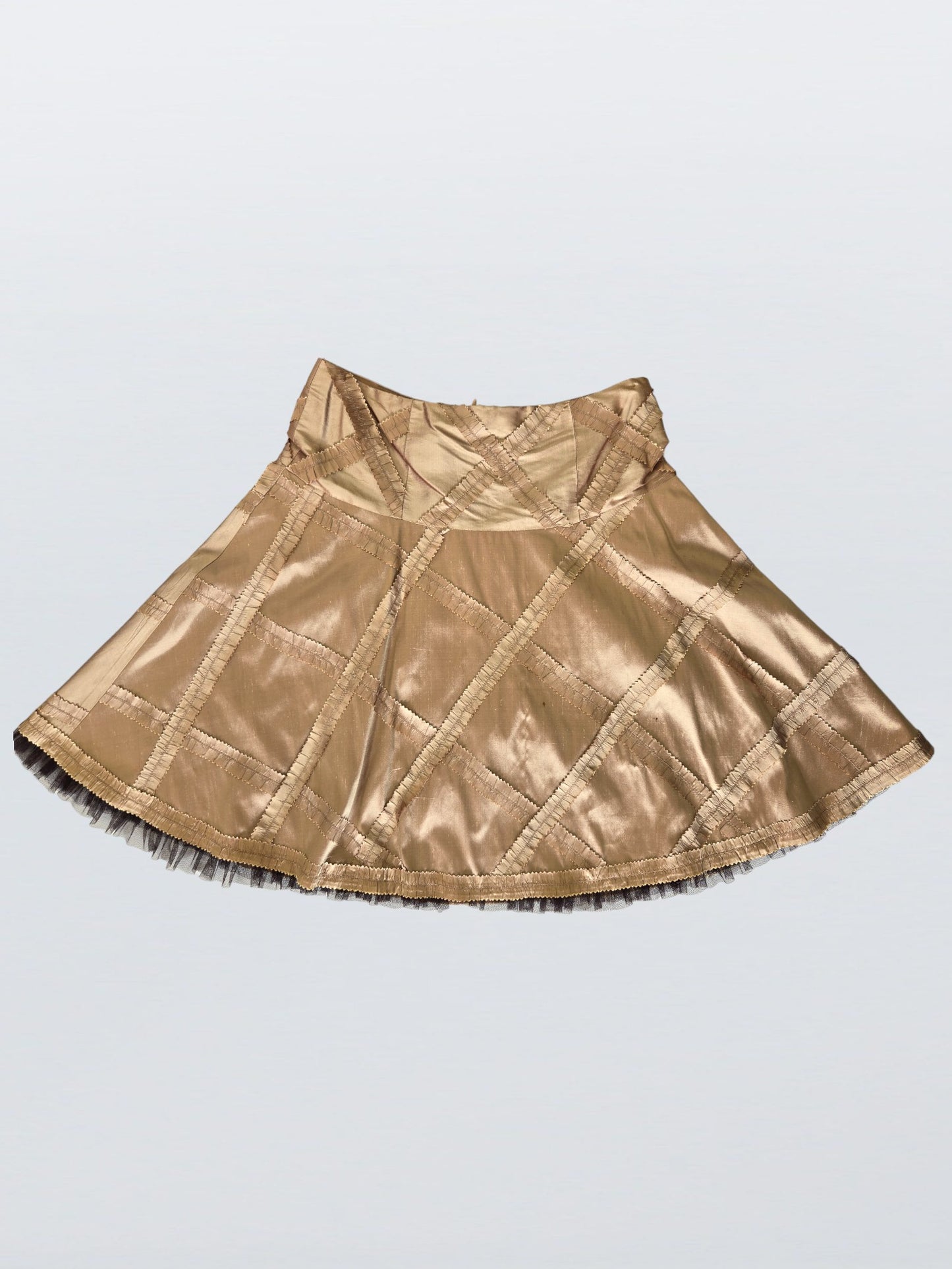 Gold Silk Midi skirt