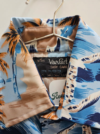 90's Tropical Scene Button Up