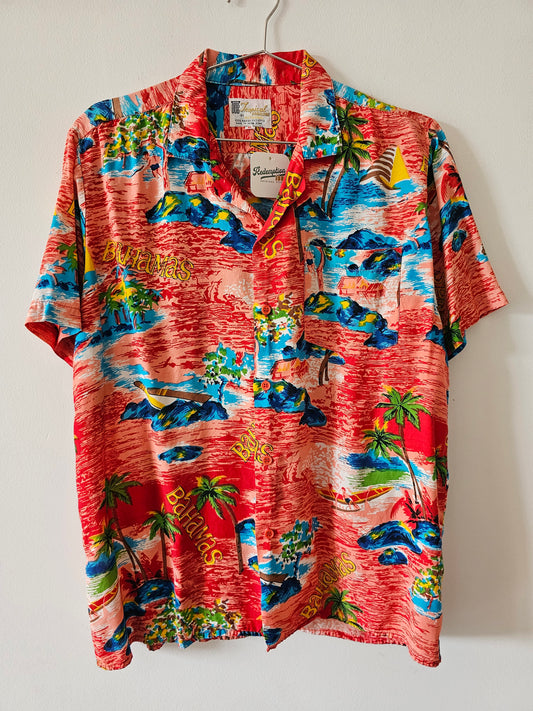 90's Bahamas Tropical Button Up