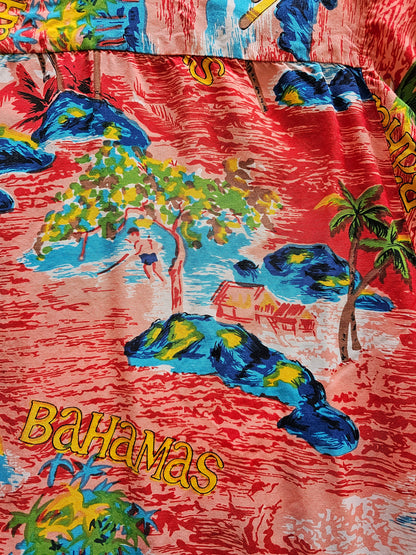 90's Bahamas Tropical Button Up