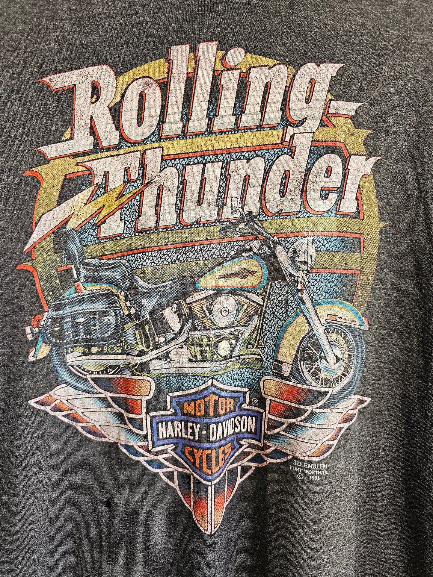 90's 3D Emblem eHarley Davidson Tee