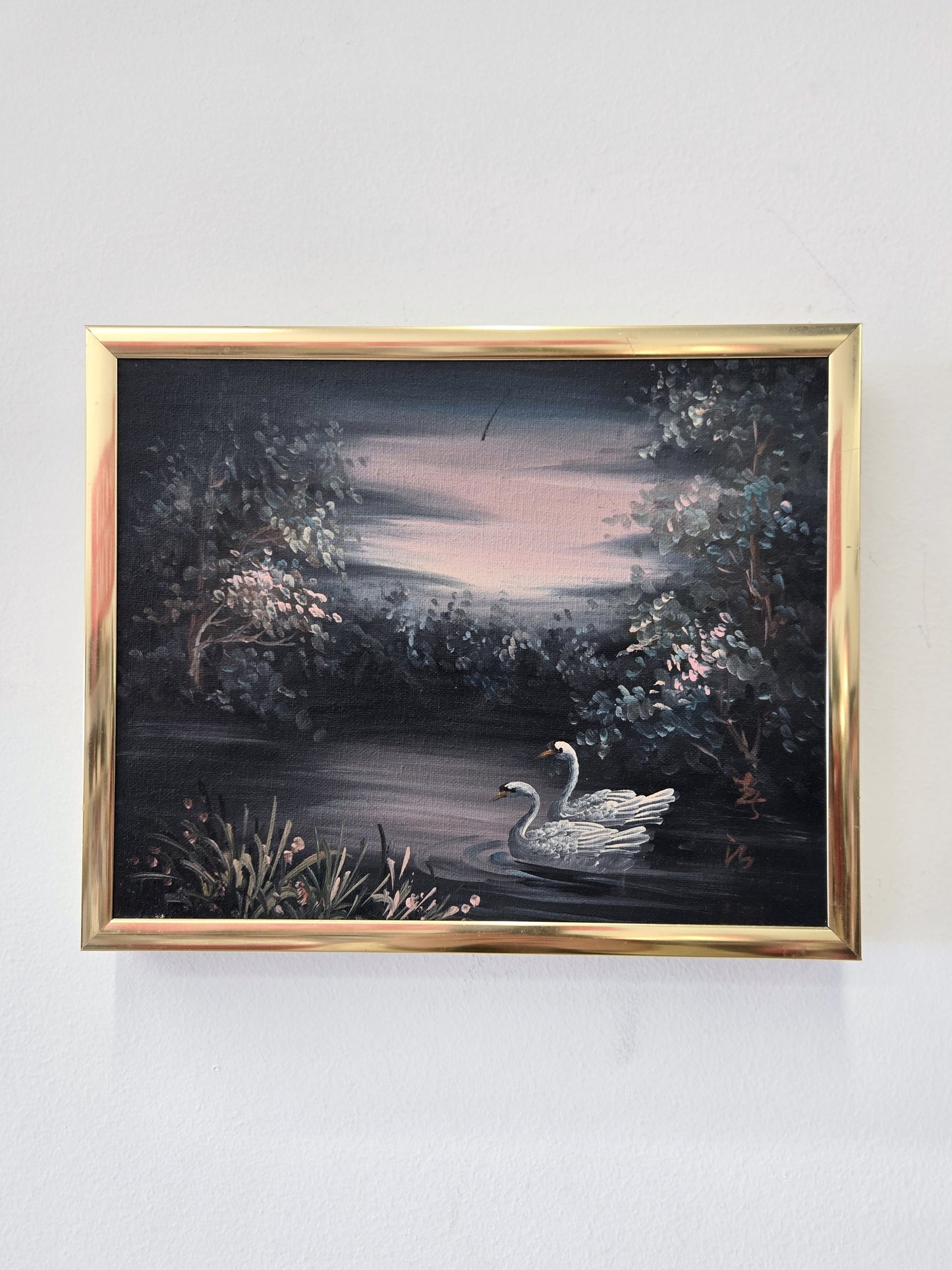 Moody Swan Oil Painting