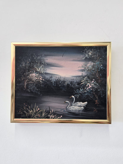 Moody Swan Oil Painting