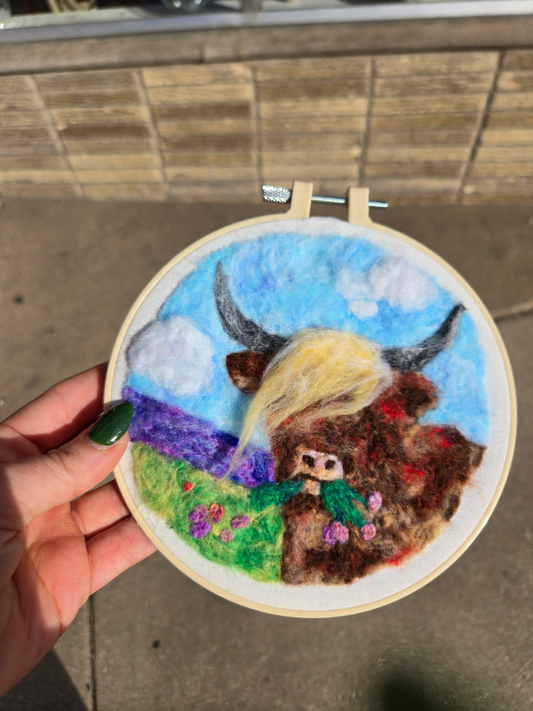 The Emo Cow - Felt Painting