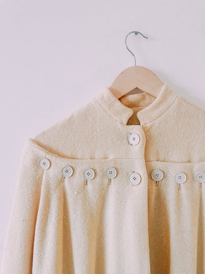 1950s Cream Button Swing Coat