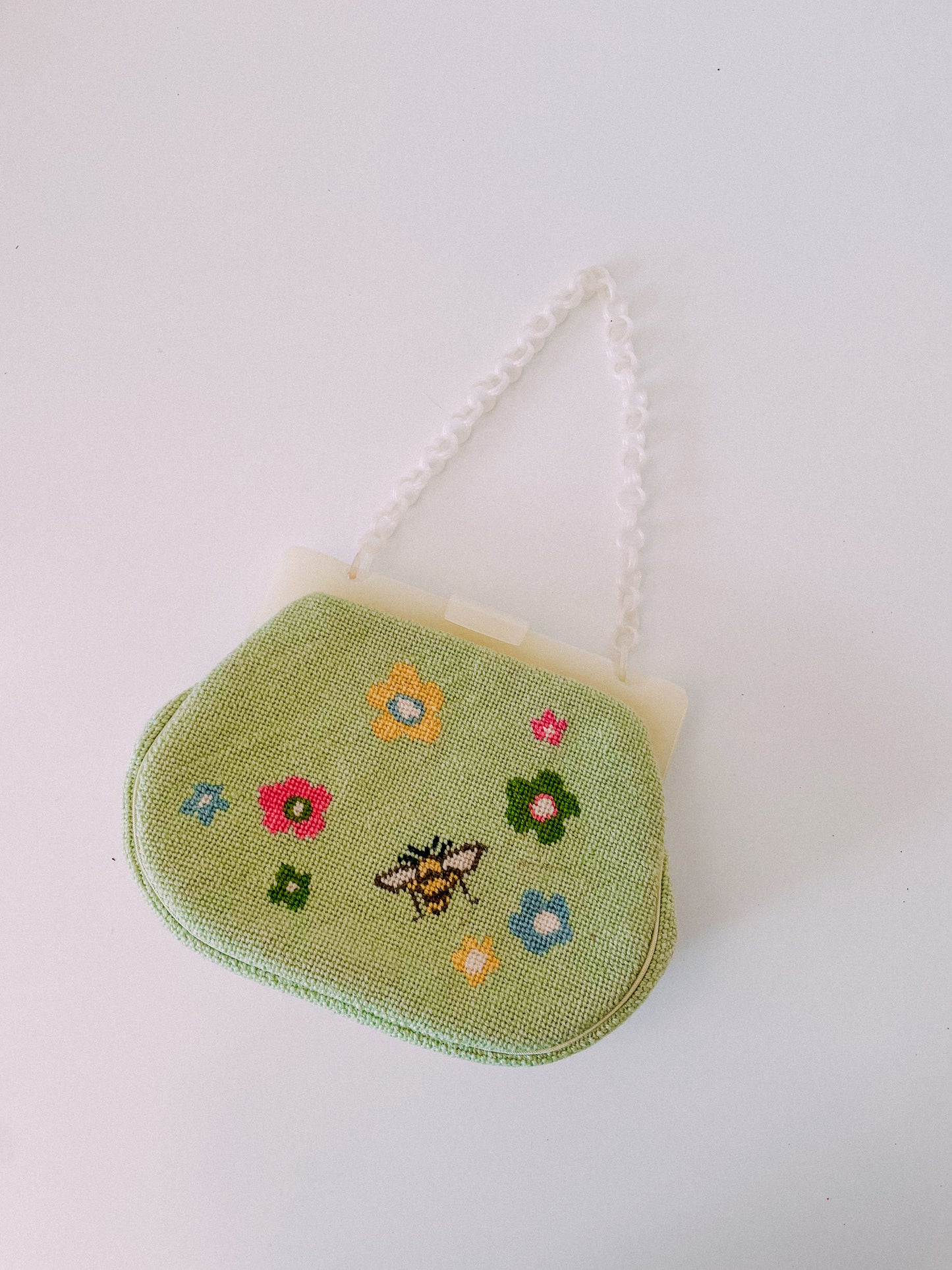 1960s Pastel Needlepoint Handbag