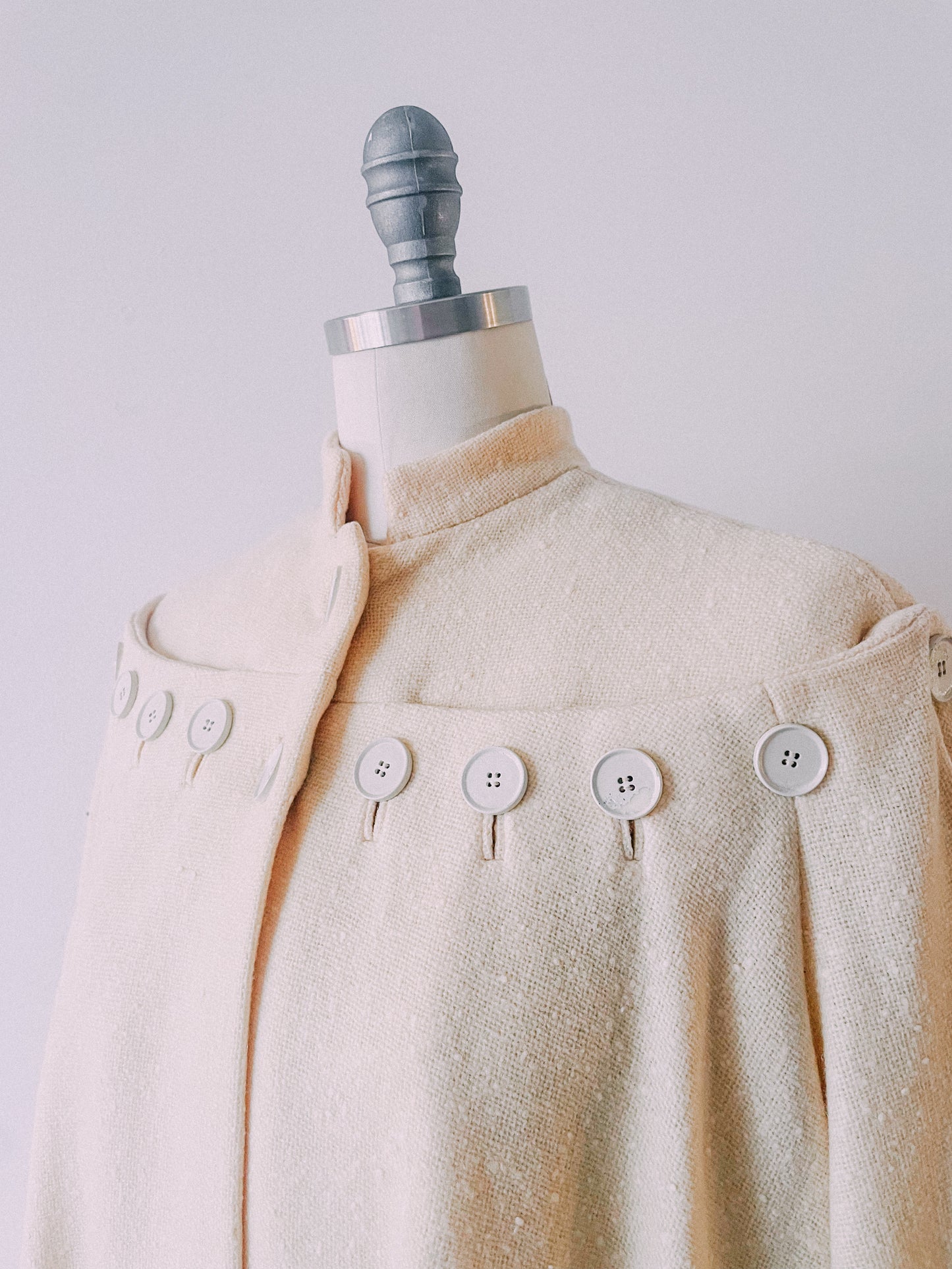 1950s Cream Button Swing Coat