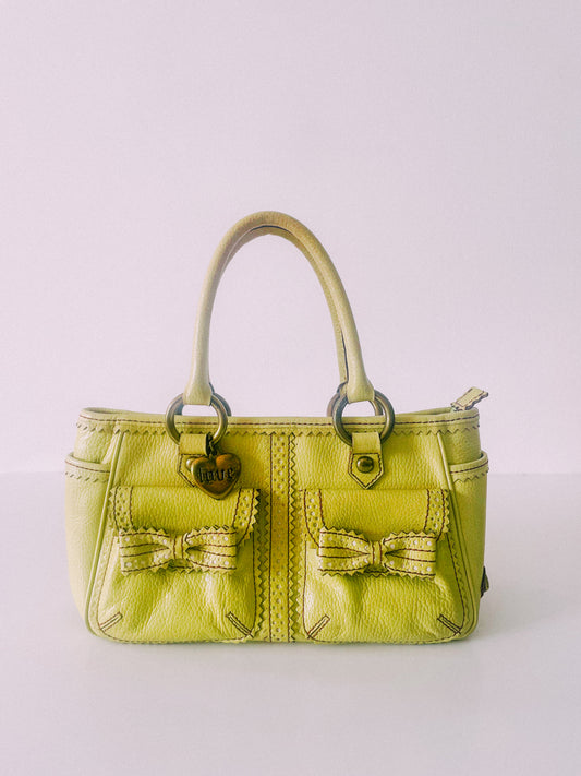 Y2K Isabella Fiore Green Leather Handbag