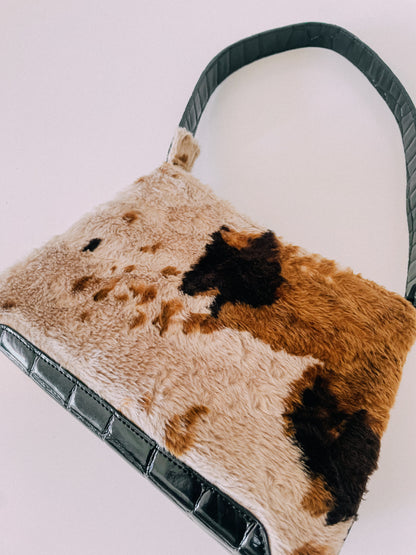 Y2K Fuzzy Cow Handbag