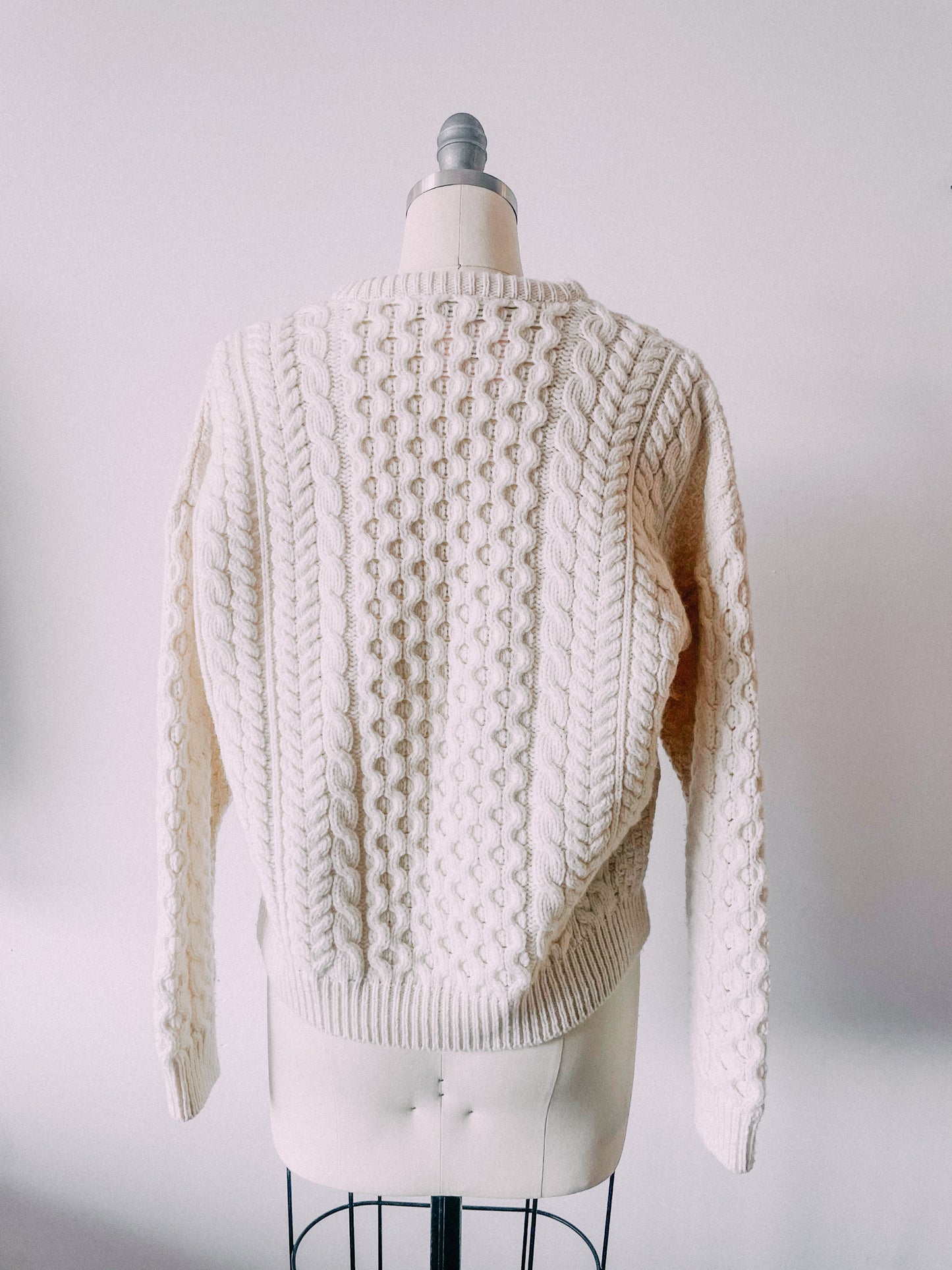 Irish Merino Wool Cable Knit Sweater