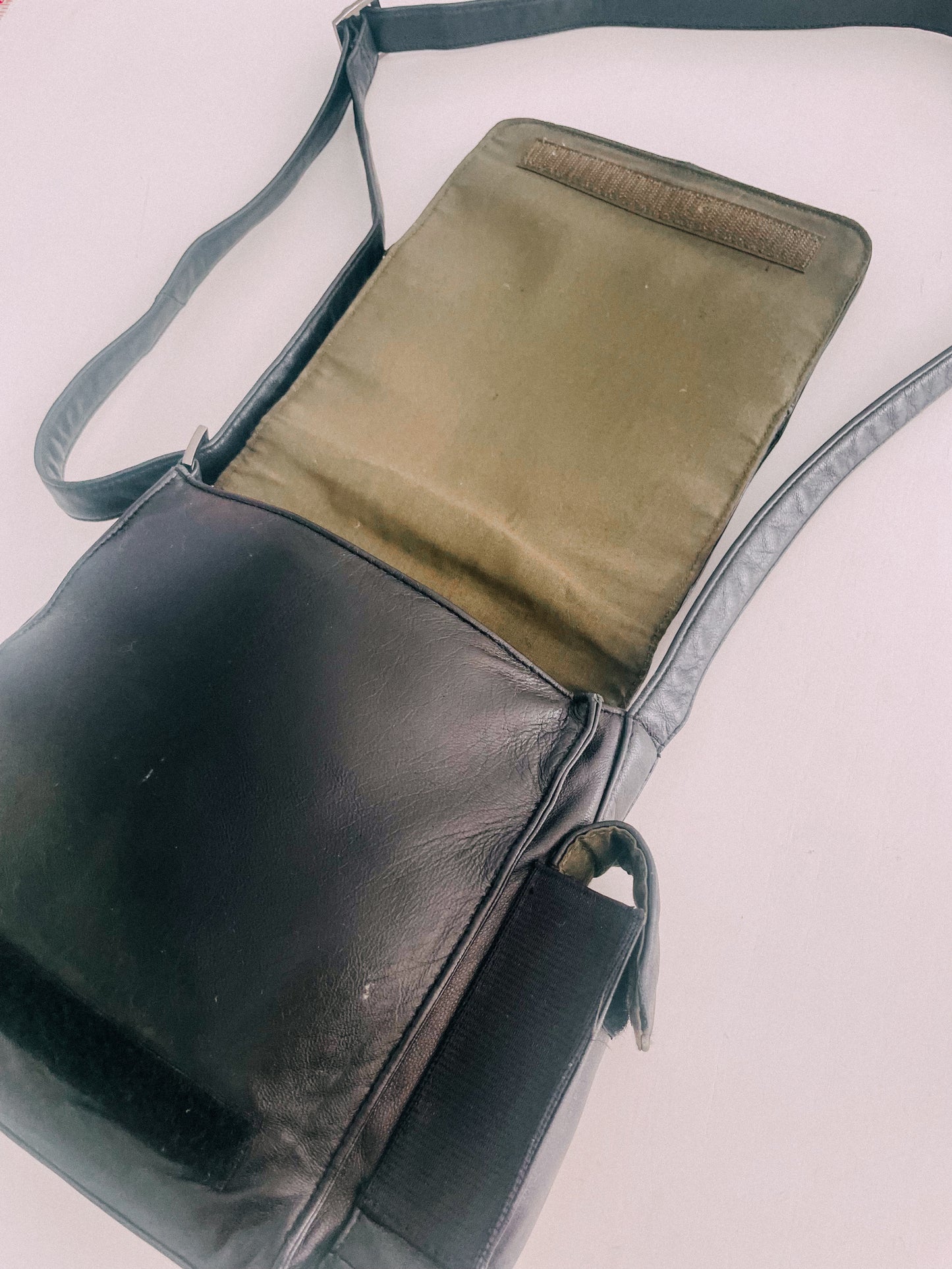 1990s Black Leather Crossbody Bag