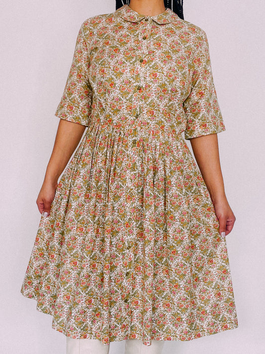 1950s Floral Day Dress