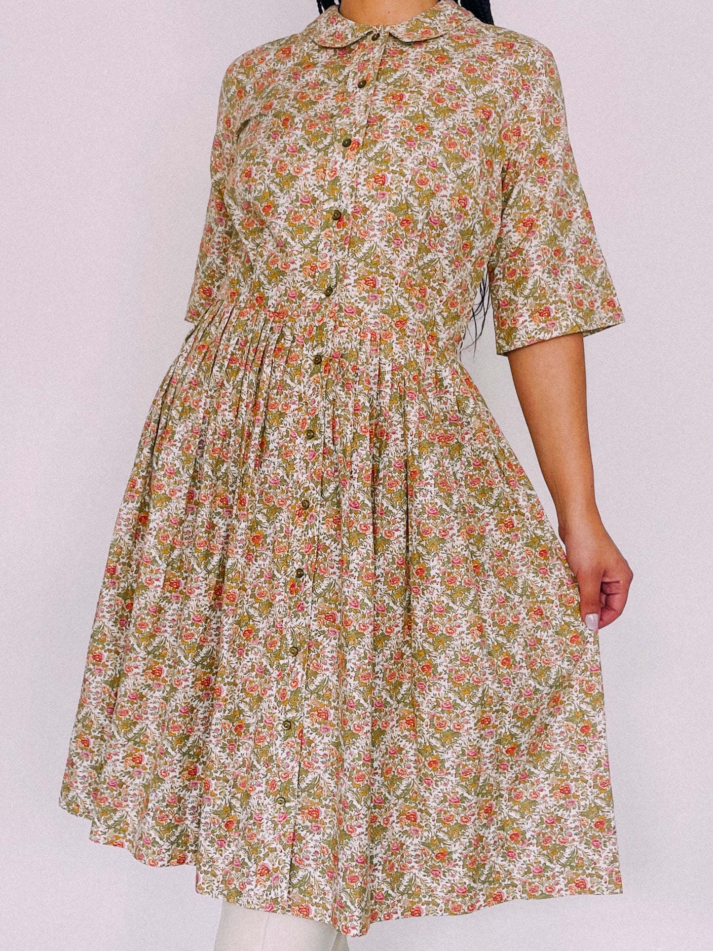 1950s Floral Day Dress