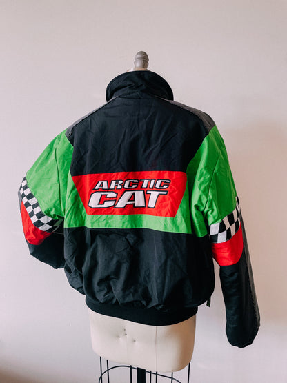 1990s Neon Arctic Cat Bomber Jacket