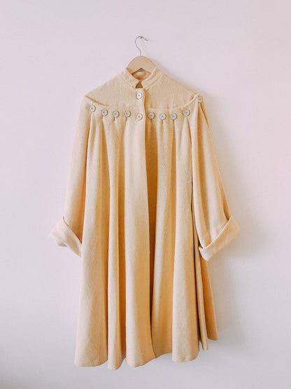 1950s Cream Button Swing Coat