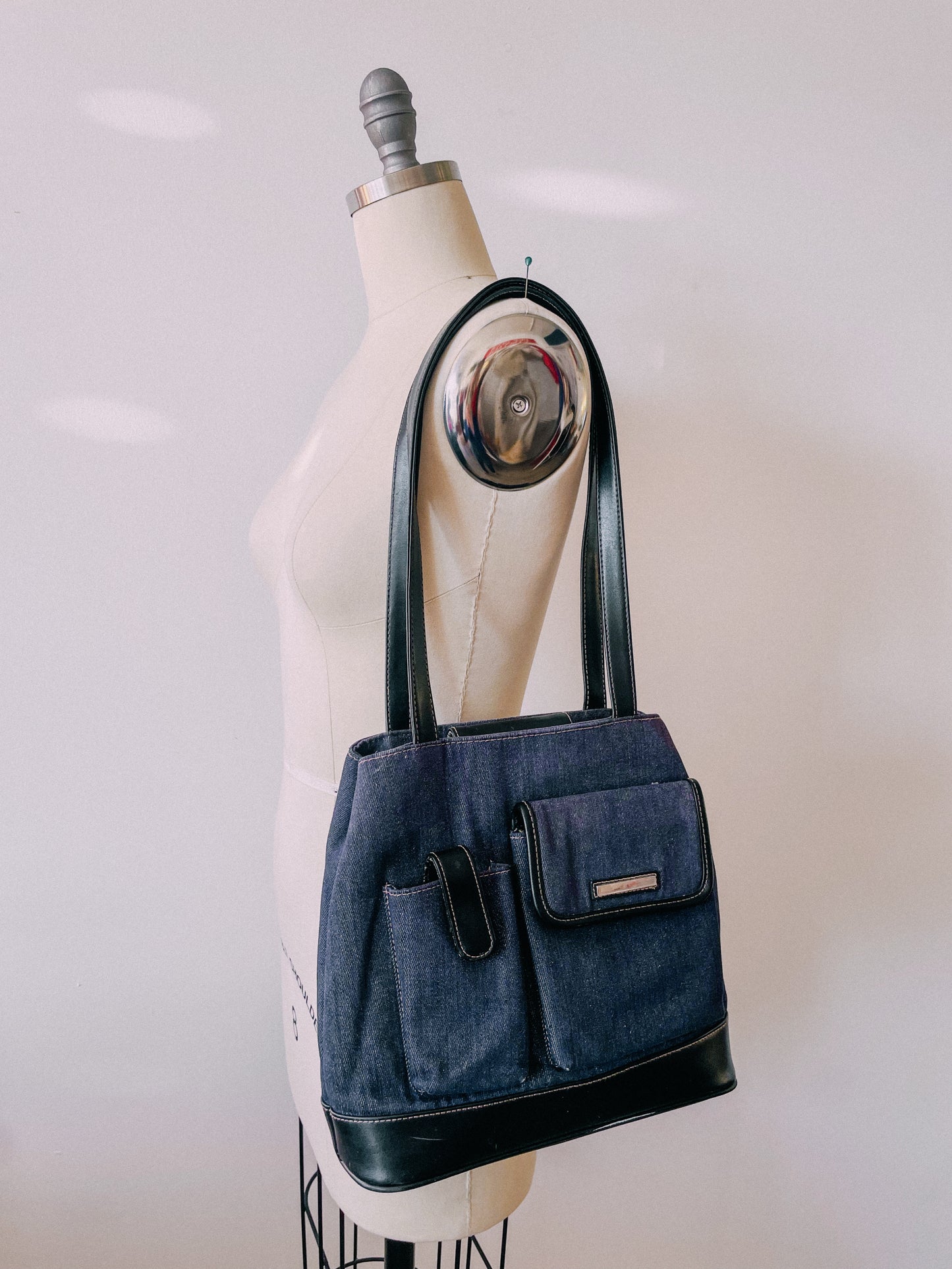 Y2K Denim & Leather Bag