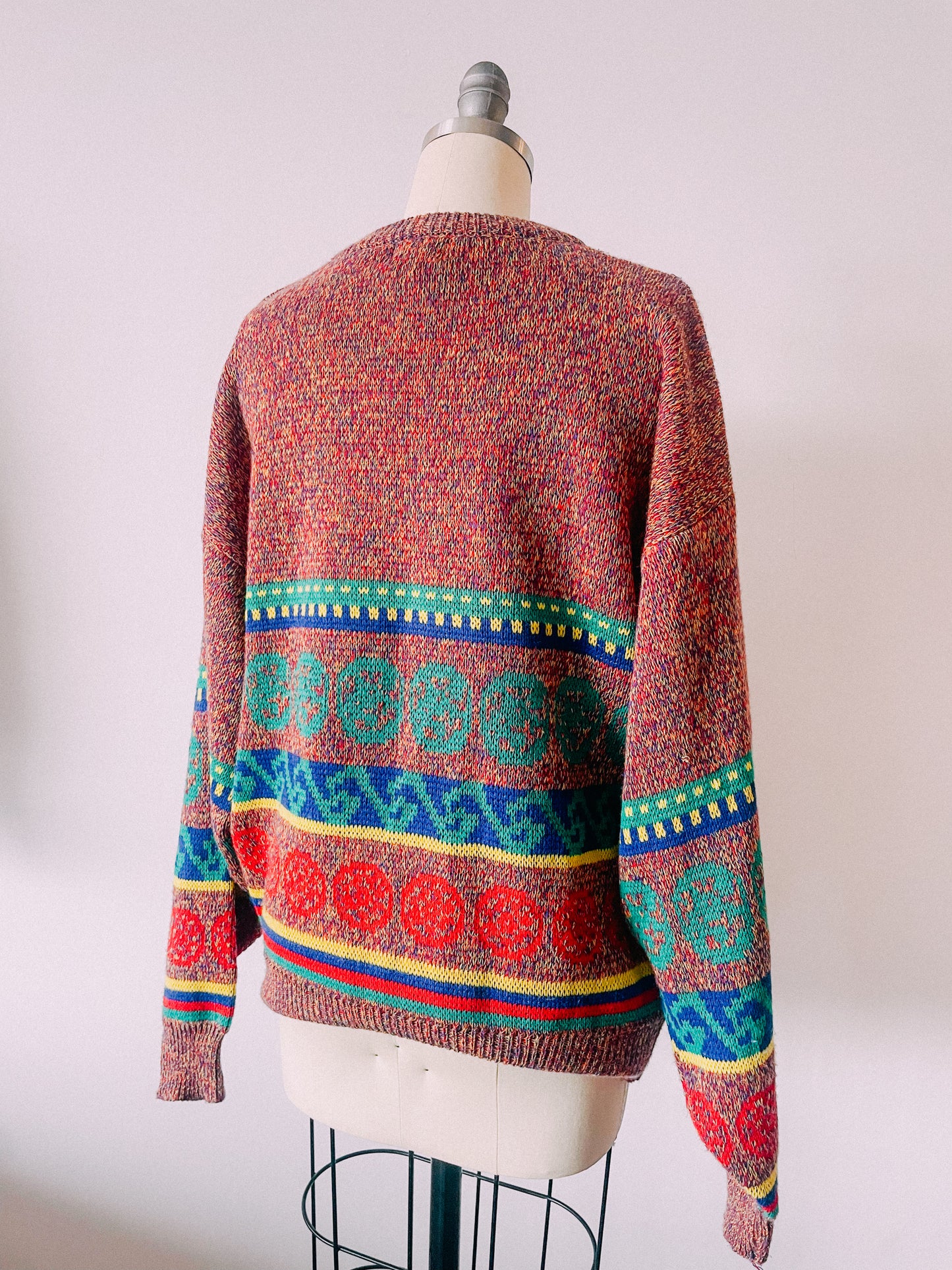 1980s Rainbow Knit Patterned Sweater