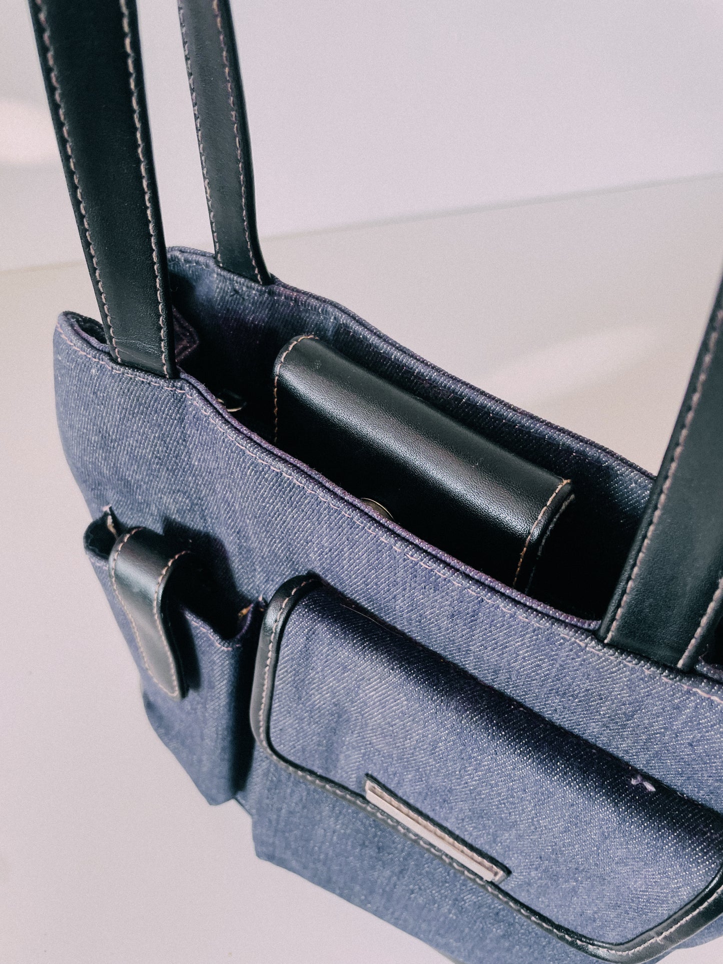 Y2K Denim & Leather Bag