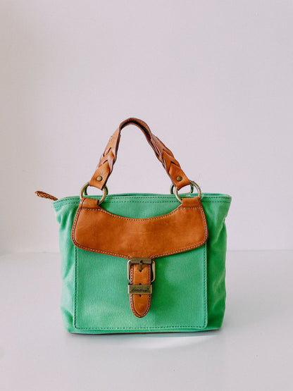 Vintage Green Canvas Handbag