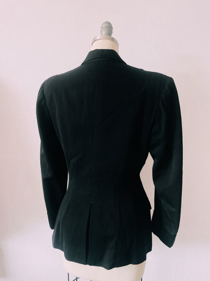 1940s Black Tailored Blazer