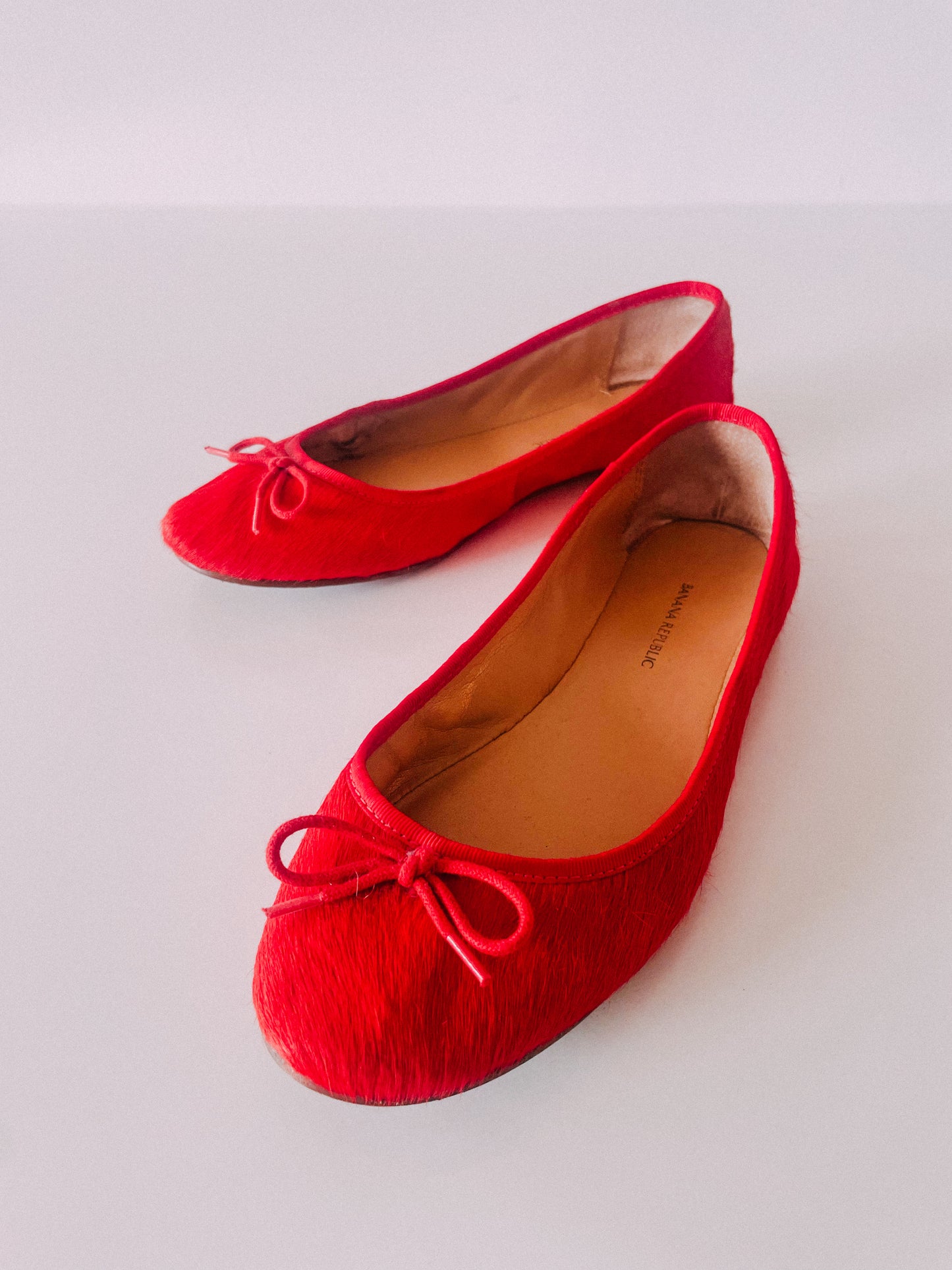 Y2K Red Horsehair Ballet Flats