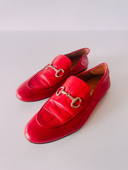 L'Idea by Lori Red Leather Loafer with Bit