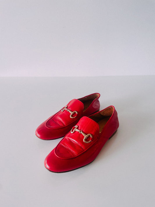 L'Idea by Lori Red Leather Loafer with Bit