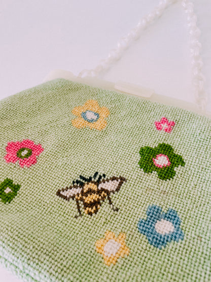 1960s Pastel Needlepoint Handbag