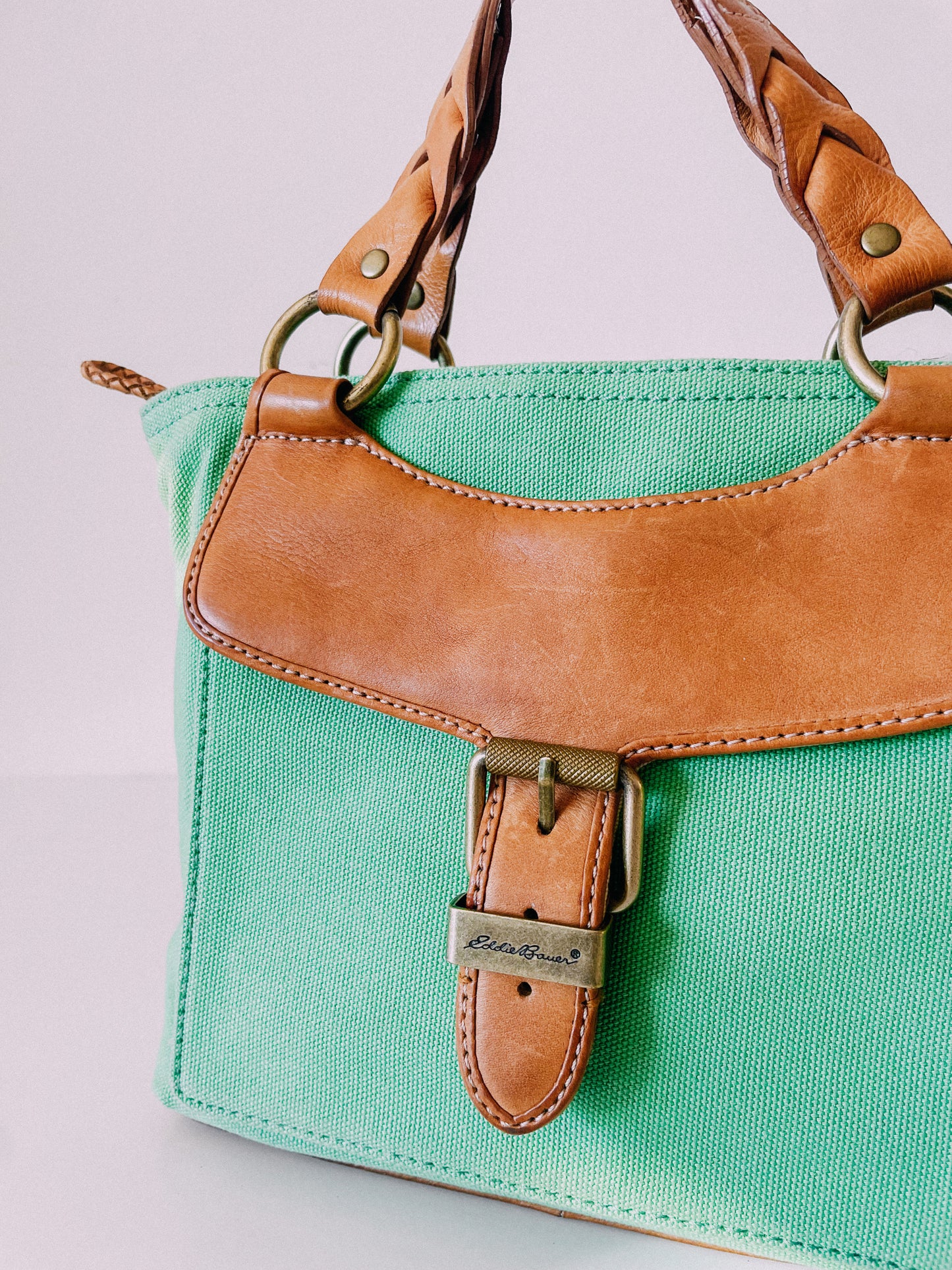 Vintage Green Canvas Handbag