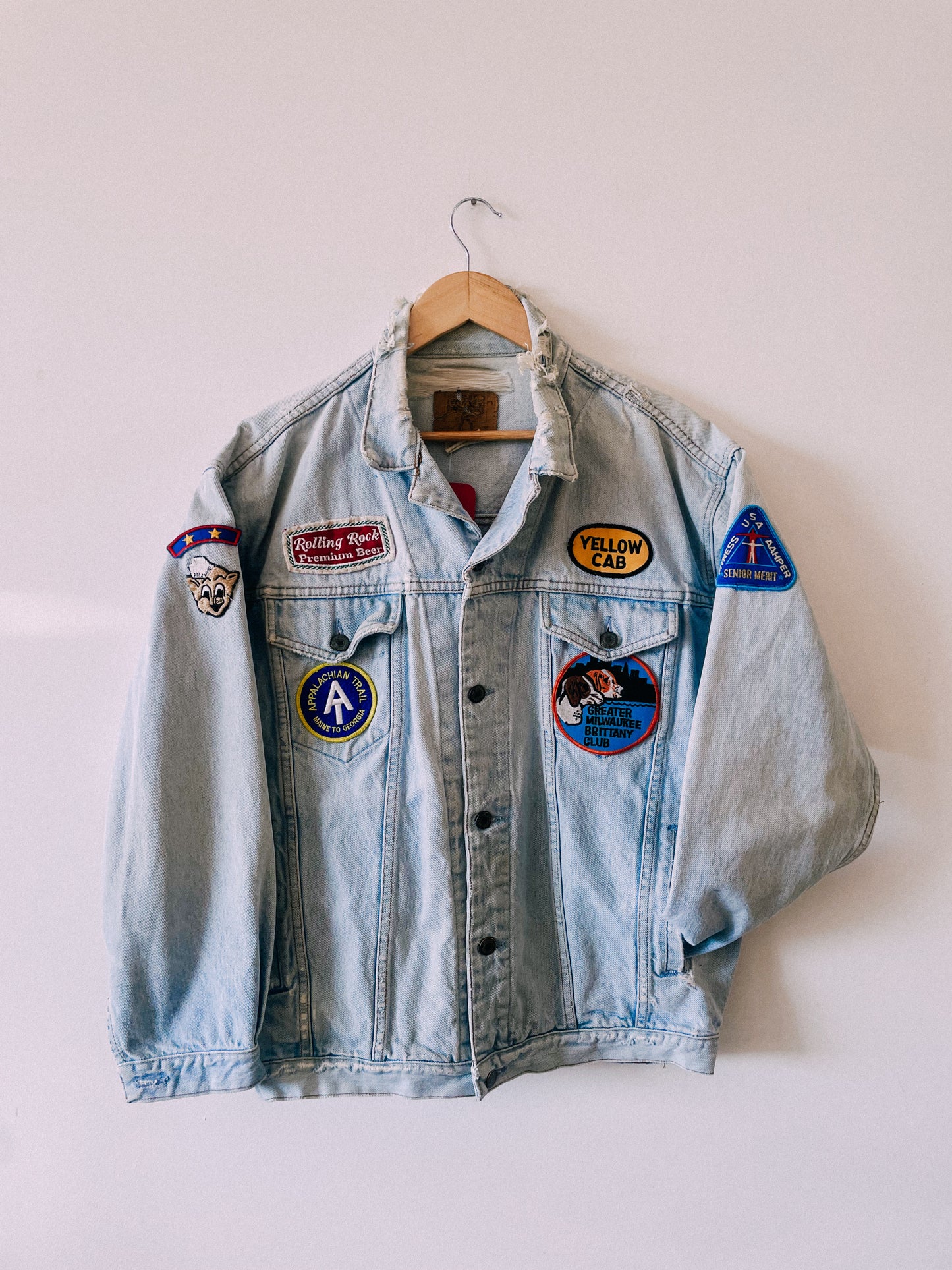 Vintage Pep Club Distressed Denim Jacket