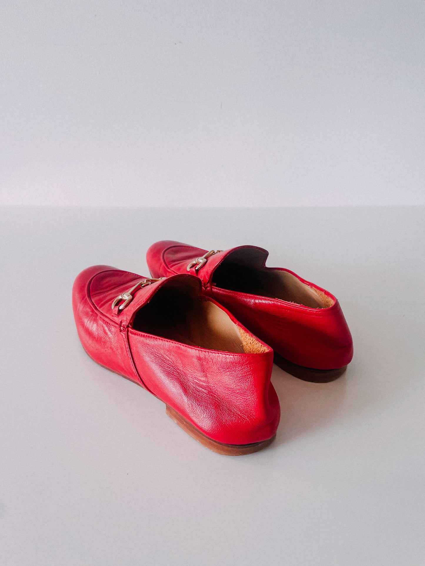 L'Idea by Lori Red Leather Loafer with Bit