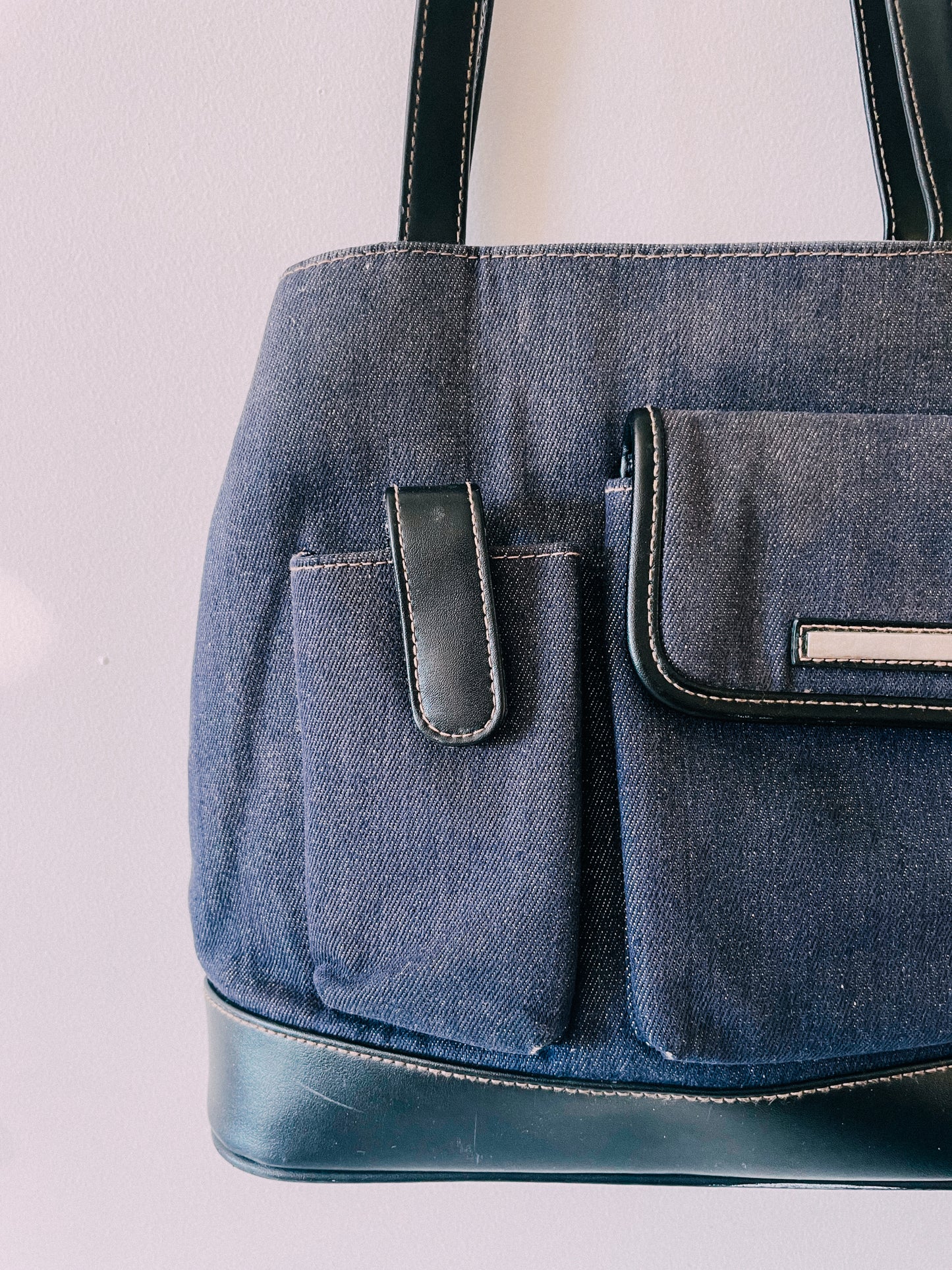 Y2K Denim & Leather Bag