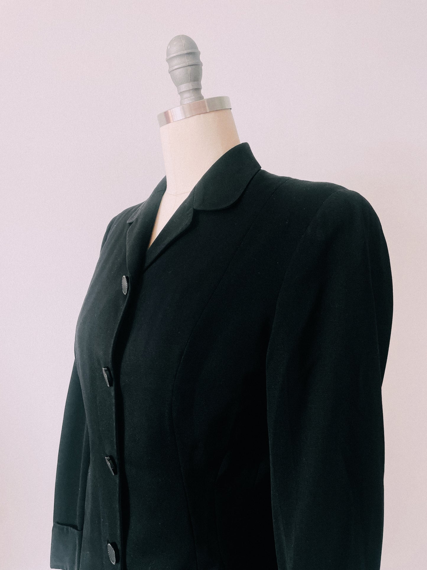 1940s Black Tailored Blazer