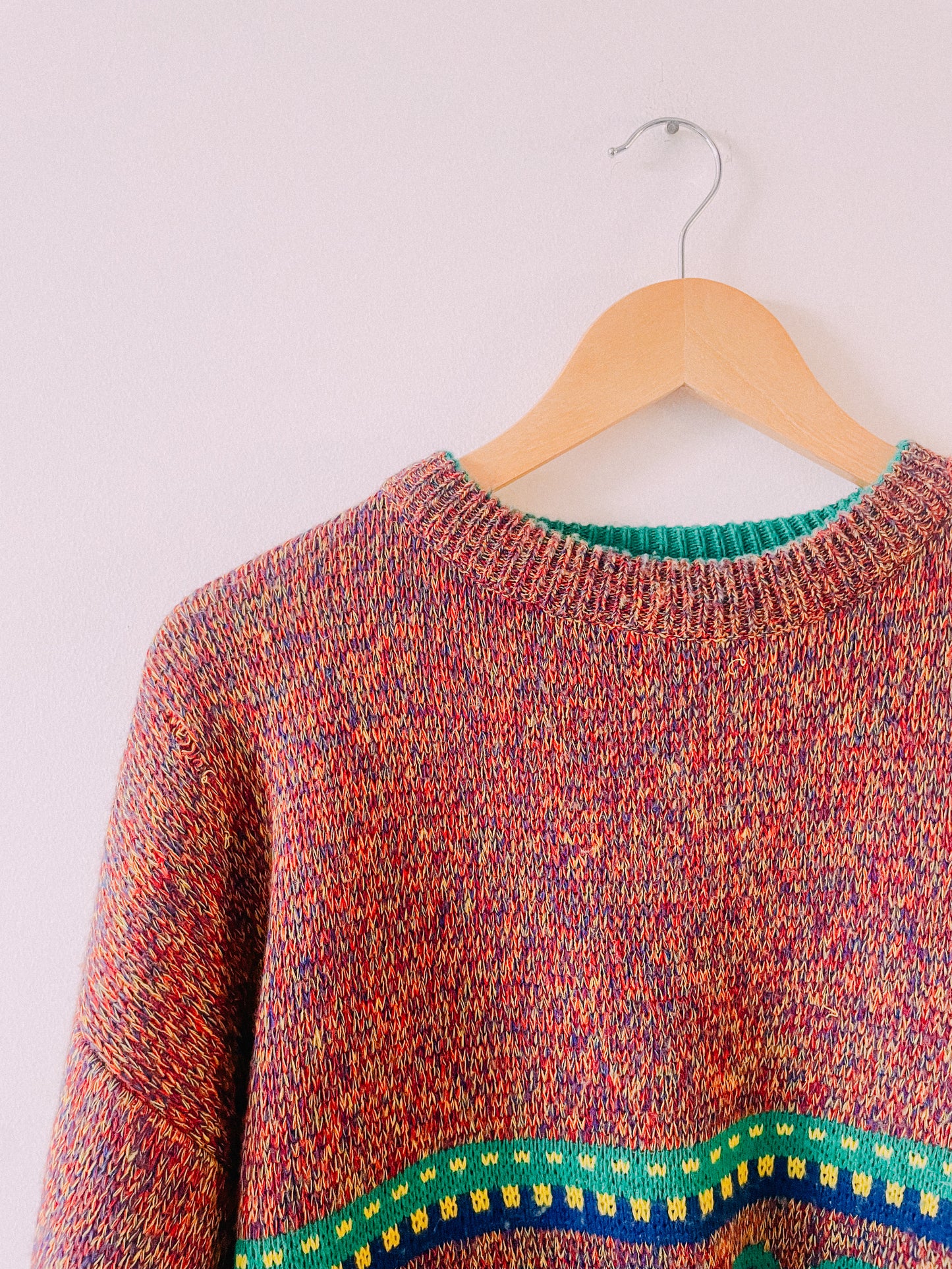 1980s Rainbow Knit Patterned Sweater